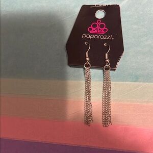 Paparazzi Silver Chain Tassel Earrings